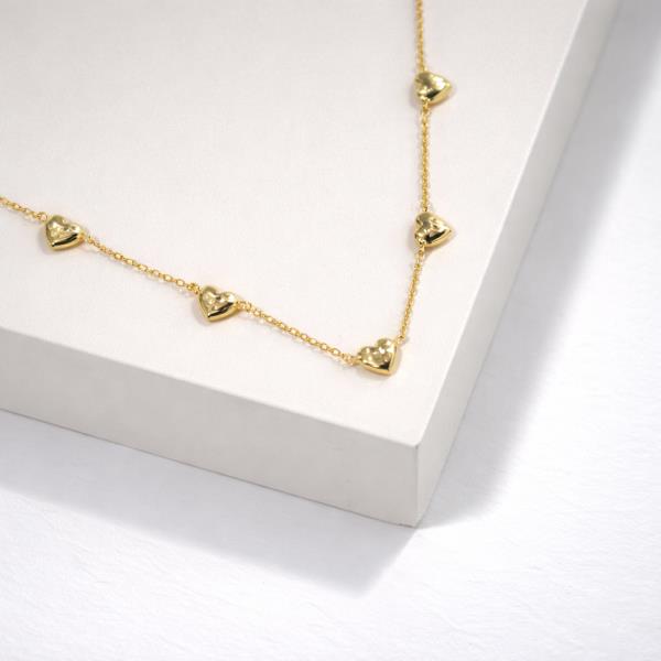 18K GOLD DIPPED  HEARTS PATH NECKLACE