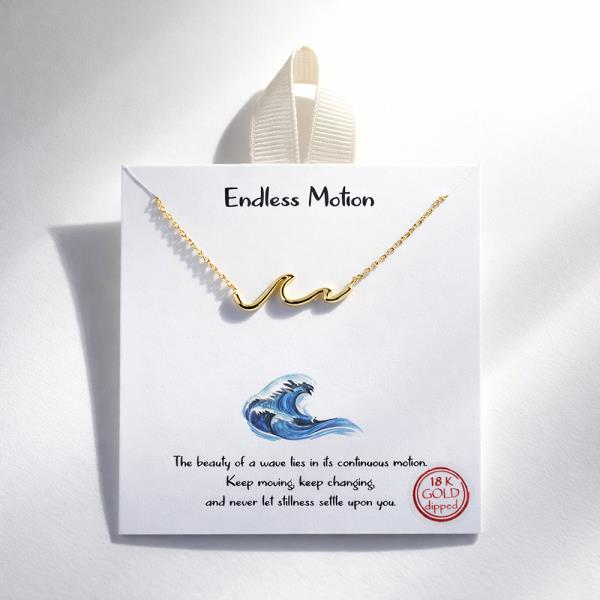 18K GOLD DIPPED ENDLESS MOTION WAVE NECKLACE