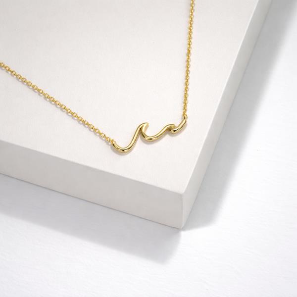 18K GOLD DIPPED ENDLESS MOTION WAVE NECKLACE