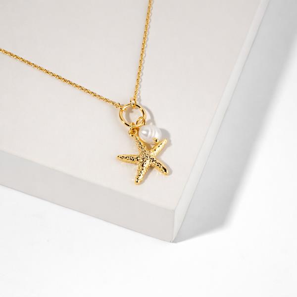 18K GOLD DIPPED LIKE A STARFISH PEARL PENDANT NECKLACE