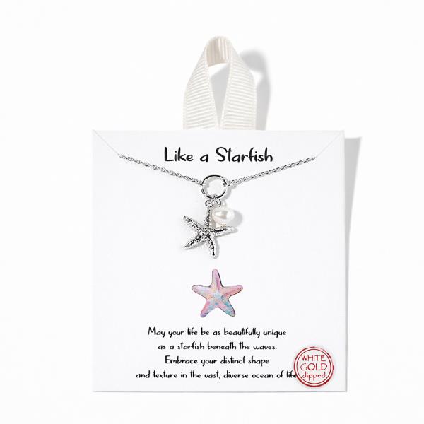 18K GOLD DIPPED LIKE A STARFISH PEARL PENDANT NECKLACE