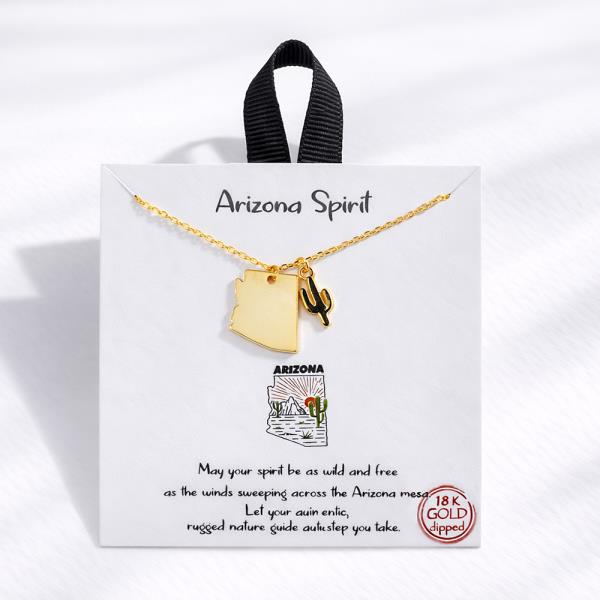18K GOLD DIPPED ARIZONA SPIRIT STATE MAP
