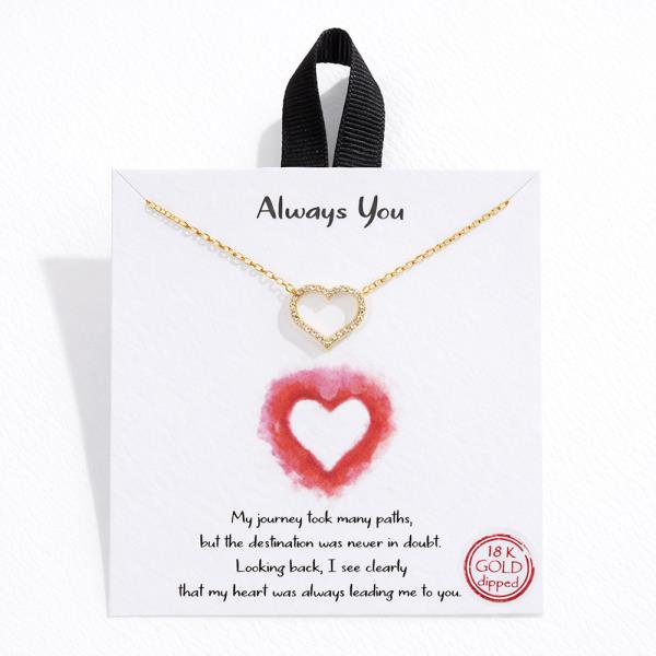 18K GOLD DIPPED ALWAYS YOU HEART PENDANT NECKLACE