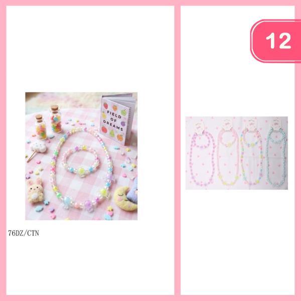 BEADED NECKLACE BRACELET SET (12 UNITS)