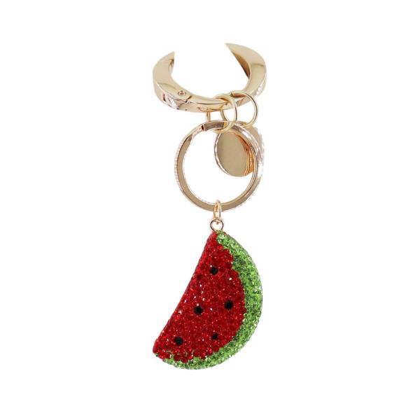 RHINESTONE WATERMELON BAG CHARM KEYCHAIN