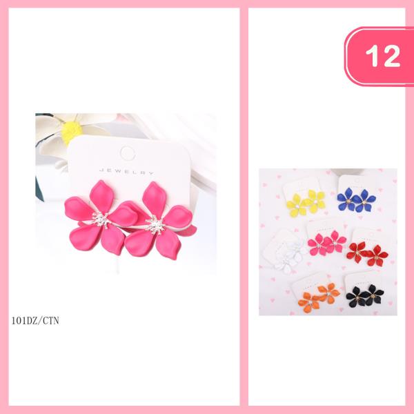 FLOWER POST EARRINGS (12 UNITS)