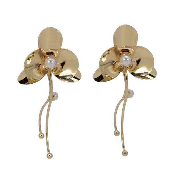 FLOWER METAL DROP EARRING