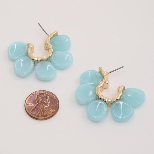 RESIN FLOWER HOOP EARRING