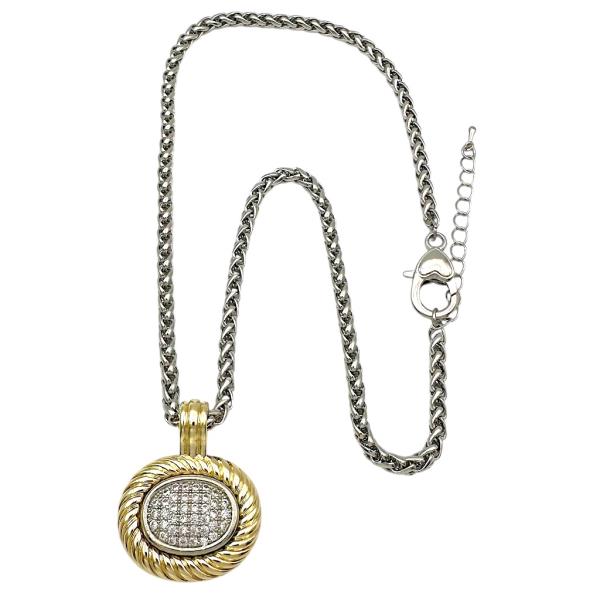 TWO TOWNE CZ OVAL PAVE NECKLACELIKE