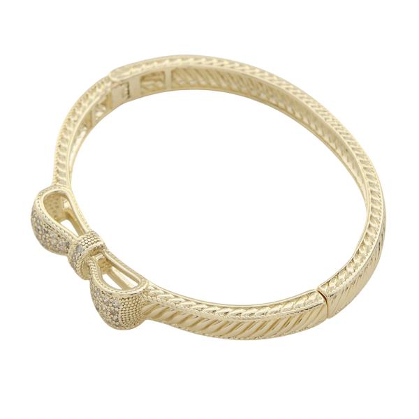 GOLD BOW CZ BANGLE BRACELET