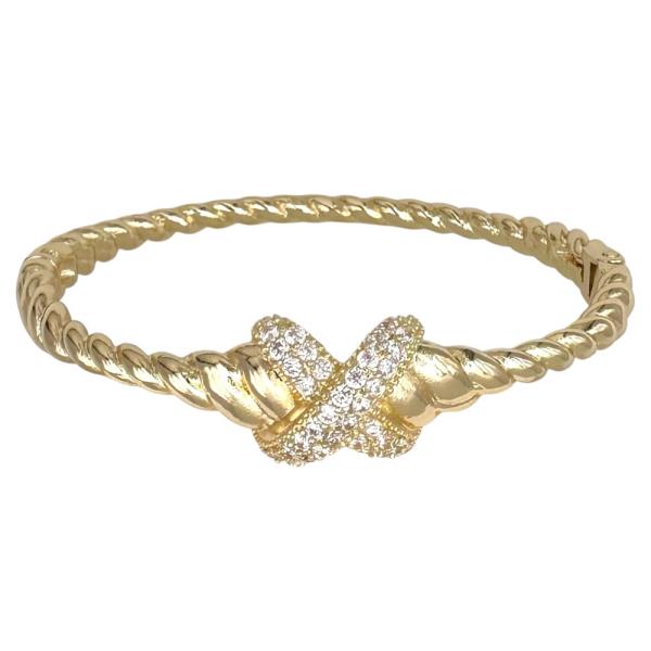 GOLD CABLE CZ PAVE BRACELET