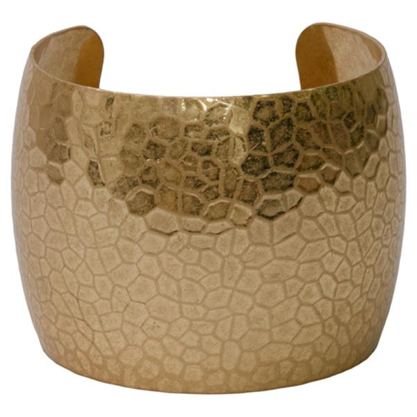 METAL HAMMERED WIDE CUFF BRACELET