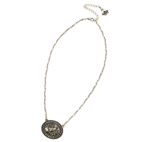 OVAL ROAD TO RODEO FINALS PENDANT CHAIN LINK NECKLACE