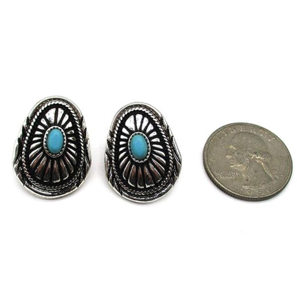 WESTERN SMALL CONCHO EARRING