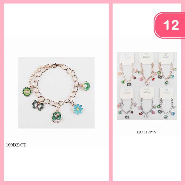 FLOWER SHELL CHARM BRACELET (12 UNITS)