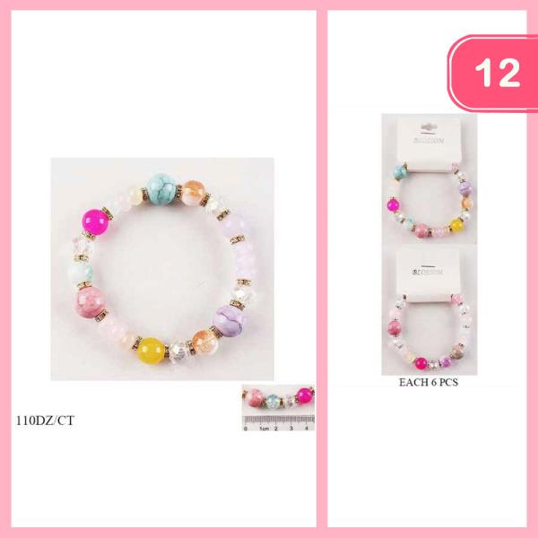RHINESTONE BEADED BRACELET (12 UNITS)