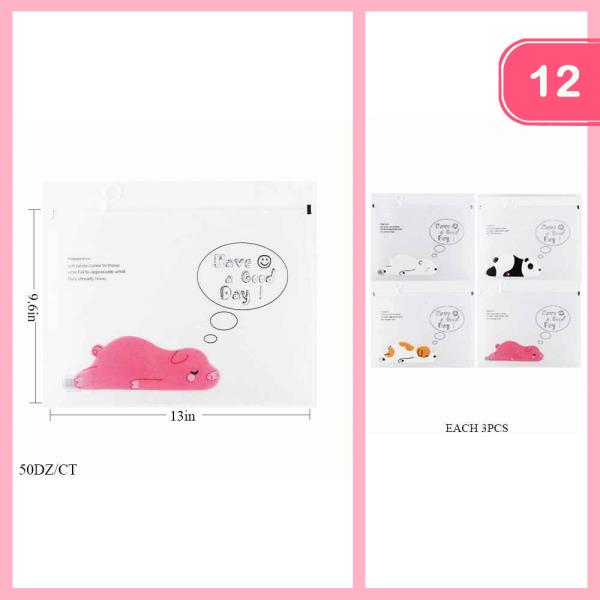 CUTE ANIMAL SEE THROUGH PENCIL POUCH (!2 UNTIS)