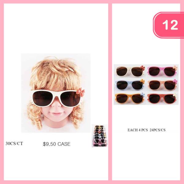 CUTE BOW CHARM SUNGLASSES (12 UNITS)