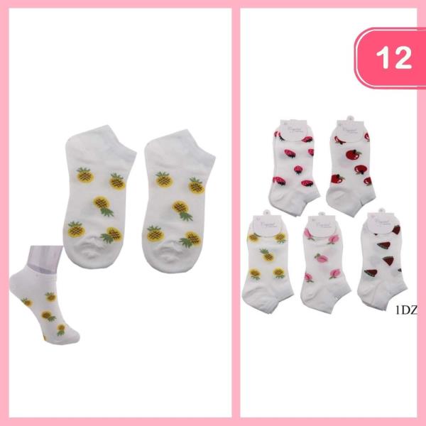 FRUIT PRINT SOCKS (12 UNITS)