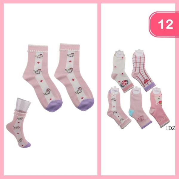 CUTE UNICORN SOCKS (12 UNITS)