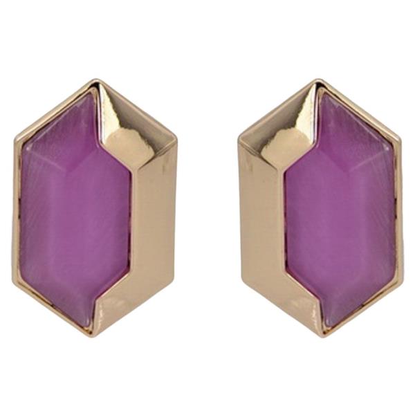 METAL HEXAGON EARRING