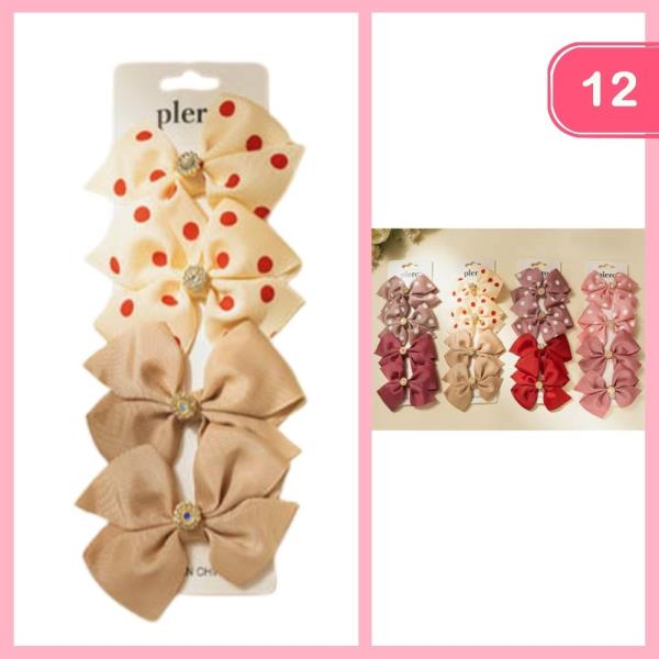 POLKA DOT HAIR BOW (12 UNITS)