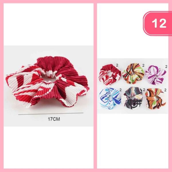TWO TONE COLOR HAIR SCRUNCHIE (12 UNITS)