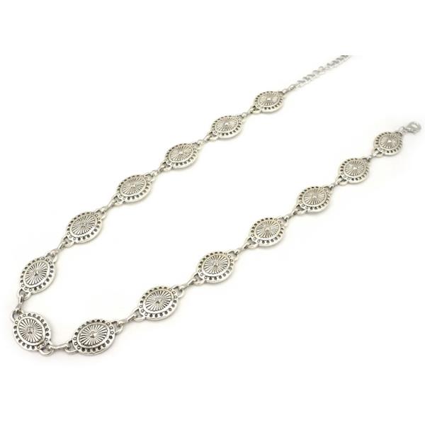 WESTERN METAL OVAL CONCHO CHAIN BELT