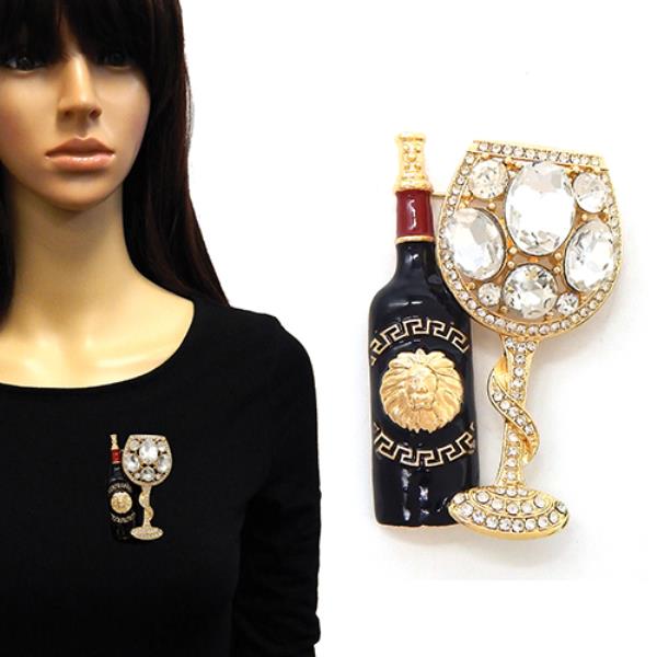 WINE THEMED BROOCH