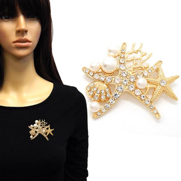 STATEMENT BROOCH WITH AN OCEAN THEME BROOCH FEATURES