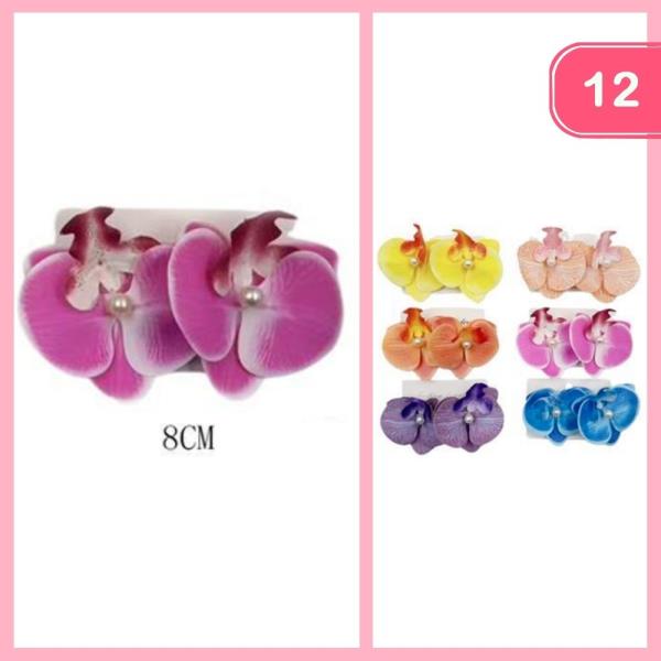 ORCHID HAIR CLIPS (12 UNITS)