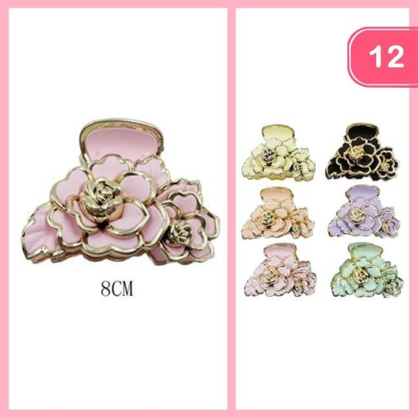 ROSE HAIR CLAW CLIP (12 UNITS)