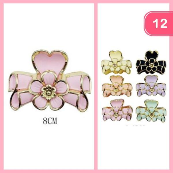 FLOWER HAIR CLAW CLIP (12 UNITS)