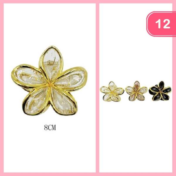 FLOWER HAIR CLAW CLIP (12 UNITS)