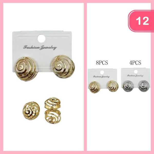 SWIRL POST EARRINGS (12 UNITS)