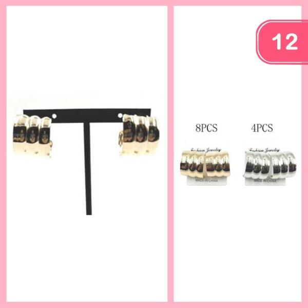 LAYERED POST HOOP EARRING (12 UNITS)