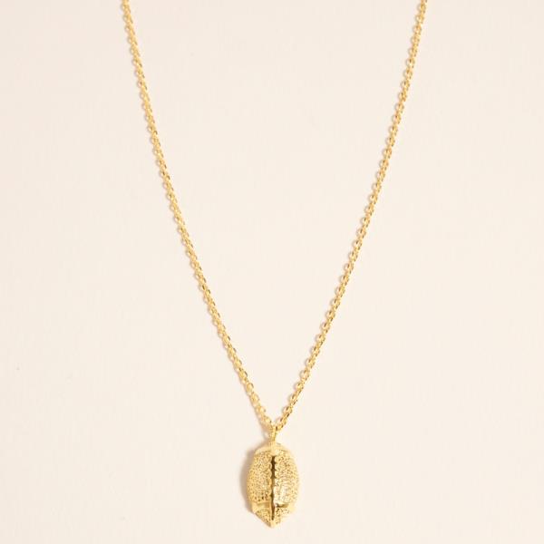 FOOTBALL SHAPED GOLD-DIPPED PENDANT SHORT NECKLACE