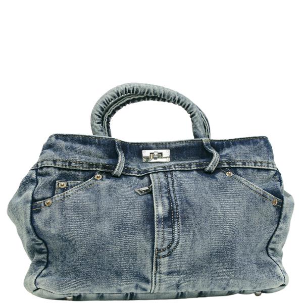 WIDE DENIM TOTE BAG