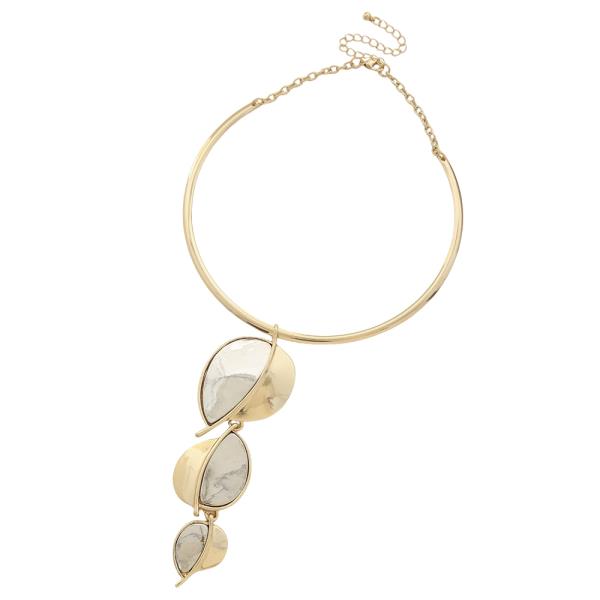 LINEAR DROP PENDANT CHOKER NECKLACE EARRING SET