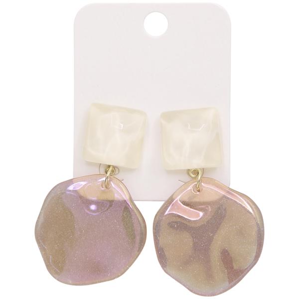 STONE ROUND DROP EARRING