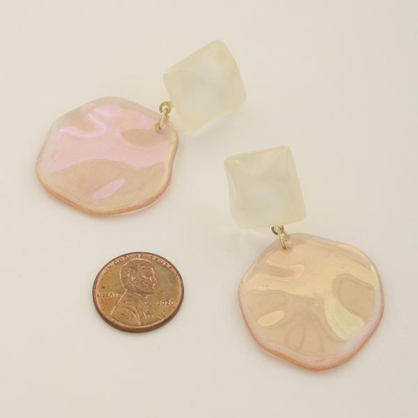 STONE ROUND DROP EARRING