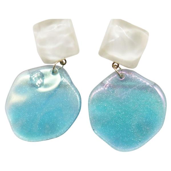 STONE ROUND DROP EARRING