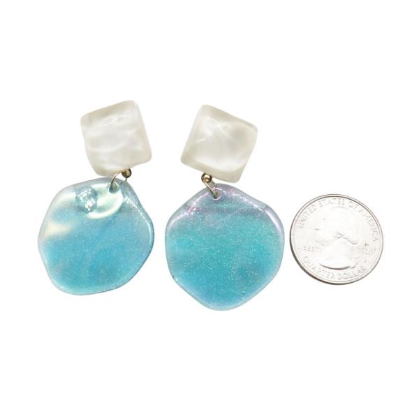 STONE ROUND DROP EARRING