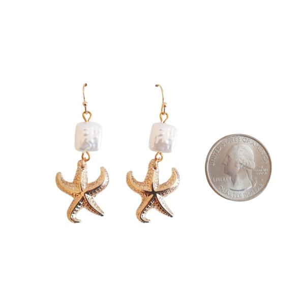 SEA LIFE STARFISH PEARL DROP EARRING
