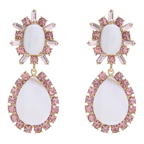 RHINESTONE OPEN TEARDROP DROP EARRING