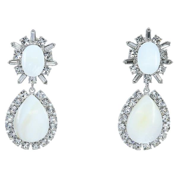 RHINESTONE OPEN TEARDROP DROP EARRING