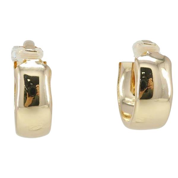 METAL PUFFY HUGGIE CLIP ON EARRING