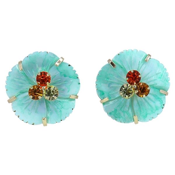 RESIN FLORAL STATEMENT STUD EARRING