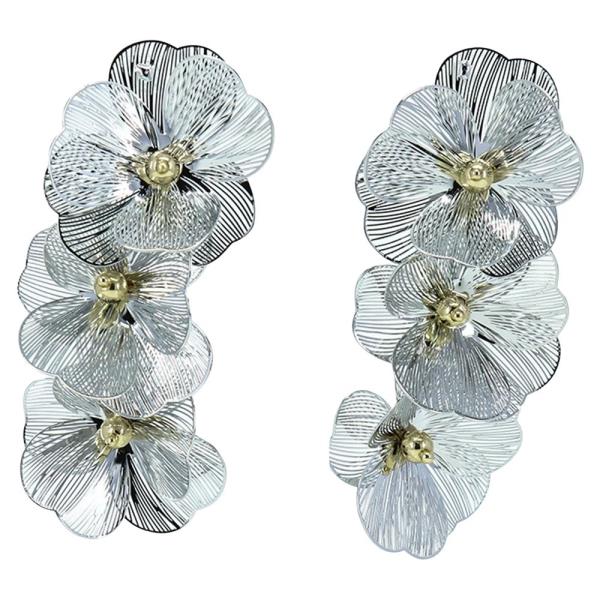 METAL FLORAL MULTI DROP EARRING
