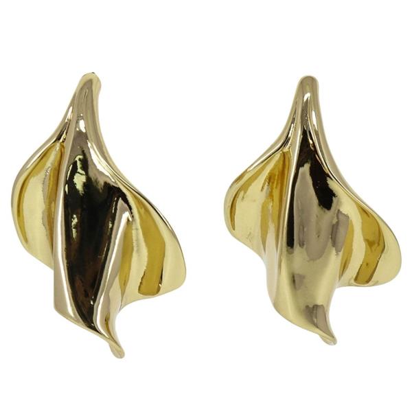 METAL ABSTRACT LEAF STUD EARRING